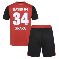 Bayer Leverkusen Granit Xhaka #34 Hemmaställ Barn 2024-25 Korta ärmar (+ Korta byxor)